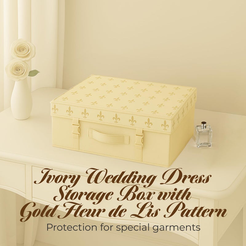 HANGERWORLD Wedding Dress Storage Box Bridal Gown Preservation Kit including 10 sheets of Archival Acid Free Tissue Paper (Medium, White) - Image 2